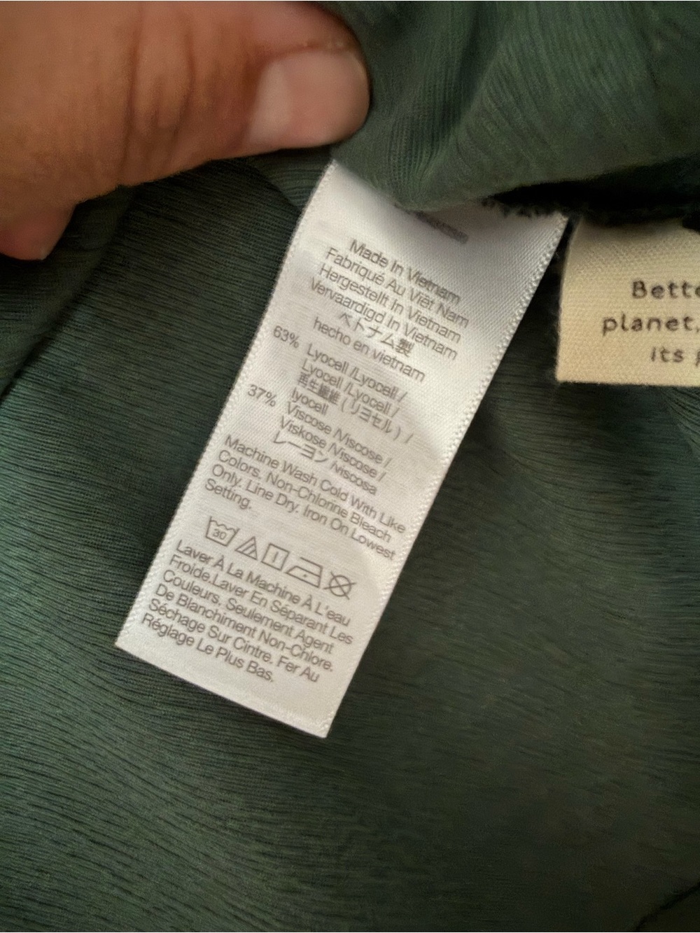 Madewell S Sage Green Lyocell Button Front Shirt Blouse Cropped Boxy Oversized - Picture 4 of 14